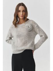 TATUUM Sweter w kolorze jasnoszarym rozmiar: XL. Szare swetry klasyczne damskie TATUUM, xl, z wełny, bez kołnierzyka. Za 231.95 zł.