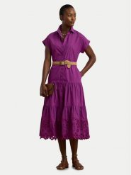 LAUREN RALPH LAUREN Sukienka koszulowa 200970821001 Fioletowy Regular Fit. Fioletowe sukienki damskie Lauren Ralph Lauren, bez wzorów, z bawełny, bez ramiączek. Za 1,029.00 zł.