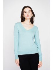 ASSUILI Sweter w kolorze turkusowym rozmiar: 34. Niebieskie swetry klasyczne damskie Assuili, bez kołnierzyka. Za 127.05 zł.