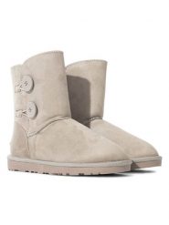 ISLAND BOOT Botki zimowe "Elisa" w kolorze beżowym rozmiar: 37. Brązowe botki damskie Island Boot, na zimę, bez obcasa, bez zapięcia. Za 127.35 zł.
