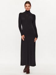 Kontatto Sukienka dzianinowa 3M1029 Czarny Slim Fit. Czarne sukienki damskie Kontatto, bez wzorów, z dzianiny, bez ramiączek. Za 639.99 zł.