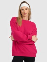 4F Bluza dresowa nierozpinana bez kaptura damska - różowa XS. Czerwone bluzy damskie 4F, xs, bez wzorów, z dresówki, bez kaptura. Za 149.99 zł.