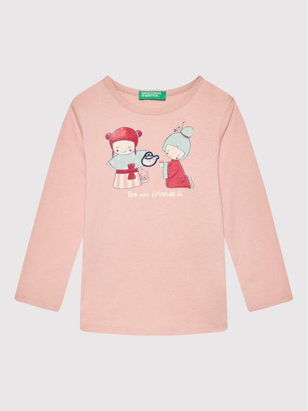 United Colors Of Benetton Bluzka 3096G104O Różowy Regular Fit. Czerwone bluzki i koszule dziewczęce United Colors Of Benetton, bez wzorów, z bawełny, bez kołnierzyka, bez ramiączek. Za 79.99 zł.