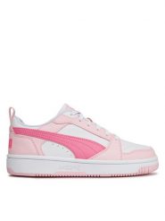 Puma Sneakersy Puma Rebound V6 Lo Jr 393833 08 Biały. Białe buty sportowe chłopięce Puma, ze skóry, bez zapięcia. Za 299.99 zł.