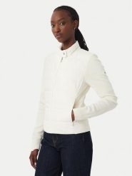 Tommy Hilfiger Kurtka przejściowa WW0WW51095 Kremowy Regular Fit. Białe kurtki damskie Tommy Hilfiger, l, bez wzorów, z syntetyku, bez kaptura. Za 949.99 zł.