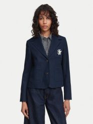 Tommy Hilfiger Marynarka Dressing WW0WW50146 Granatowy Regular Fit. Niebieskie marynarki i żakiety damskie Tommy Hilfiger, bez wzorów, z bawełny. Za 1,099.00 zł.