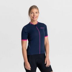 Koszulka rowerowa damska Rogelli ESSENTIAL z krótkim rękawem. Czerwone koszulki damskie Rogelli, l, bez wzorów, bez kołnierzyka, bez ramiączek. W wyprzedaży za 93.00 zł.