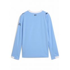 Młodzieżowa koszulka domowa z długim rękawem Manchester City 25/26 PUMA. Biała bluzki damskie Puma, m, bez wzorów, bez kołnierzyka, bez ramiączek. Za 379.00 zł.