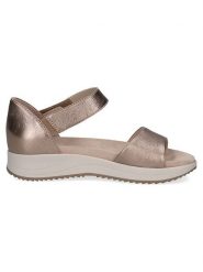 Caprice Skórzane sandały "Blue" w kolorze złotym rozmiar: 40. Niebieskie sandały damskie Caprice, bez wzorów, ze skóry, z otwartym noskiem, bez obcasa, bez zapięcia. Za 141.85 zł.