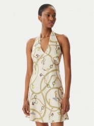 Tommy Jeans Sukienka letnia Chain Print DW0DW22346 Beżowy jasny Slim Fit. Brązowe sukienki damskie Tommy Jeans, bez wzorów, z jeansu, bez ramiączek. Za 489.99 zł.