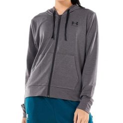 Bluza sportowa damska Under Armour Rival Terry Full Zip Hoodie. Szare bluzy damskie Under Armour, s, bez wzorów, z elastanu, z kapturem. Za 305.99 zł.