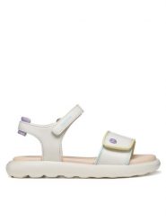 Geox Sandały J Sandal Puffypop Gi J65MSC 05402 C0653 D Biały. Białe sandały dziewczęce Geox, ze skóry, bez obcasa, bez zapięcia. Za 249.99 zł.