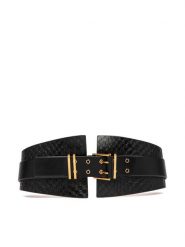Elisabetta Franchi Pasek Damski CT-32S-67E2-V220 Czarny. Czarne paski damskie Elisabetta Franchi, bez wzorów, ze skóry. Za 939.99 zł.