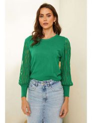 Soft Cashmere Sweter w kolorze zielonym rozmiar: 34/36. Zielone swetry klasyczne damskie Soft Cashmere, z kaszmiru, bez kołnierzyka. Za 150.95 zł.