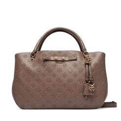 Torebka Guess. Brązowe kuferki damskie Guess, z aplikacjami, bez dodatków. Za 634.99 zł.