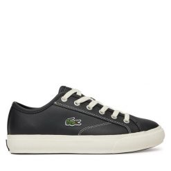 Tenisówki Lacoste. Czarne trampki damskie Lacoste, bez wzorów, bez zapięcia. Za 339.99 zł.