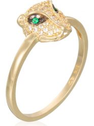 OR ÉCLAT Złoty pierścionek "Gold Panthère" z cyrkonią rozmiar: 54. Zielone pierścionki damskie Or Éclat, z cyrkonią, złote. Za 1,217.99 zł.
