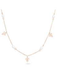 Tamaris Naszyjnik z elementami ozdobnymi - dł. 45 cm rozmiar: onesize. Białe naszyjniki damskie Tamaris, z perłą, ze stali. Za 152.99 zł.