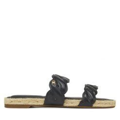 Klapki Tommy Hilfiger. Czarne espadryle damskie Tommy Hilfiger, bez wzorów, bez obcasa, bez zapięcia. Za 249.99 zł.