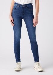 WRANGLER HIGH RISE SKINNY DAMSKIE SPODNIE JEANSOWE GOOD NEWS W27HXR44Z 112144778. Rurki damskie Wrangler, bez wzorów, z jeansu. Za 209.99 zł.