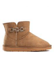 ISLAND BOOT Botki zimowe "Jill" w kolorze jasnobrązowym rozmiar: 38. Brązowe botki damskie Island Boot, na zimę, z materiału, bez obcasa, bez zapięcia. Za 145.94 zł.