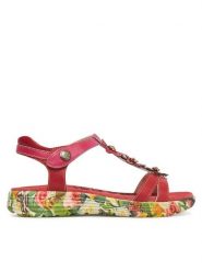 Laura Vita Sandały Sanao 54 Czerwony. Czerwone sandały damskie LAURA VITA, bez wzorów, ze skóry, bez obcasa, na płaskiej podeszwie, bez zapięcia. Za 399.99 zł.