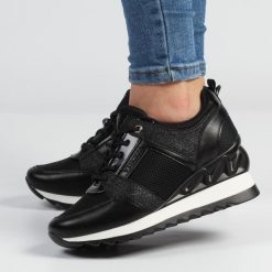 Czarne sneakersy półbuty damskie Vinceza 10733. Czarne obuwie sportowe damskie VINCEZA, ze skóry, bez zapięcia. Za 139.00 zł.