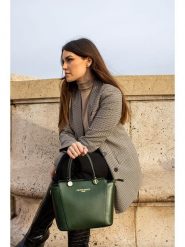 Victor & Hugo Paris Skórzana torebka "Cavoli" w kolorze zielonym - 30 x 20,5 x 14,5 cm rozmiar: onesize. Zielone torebki klasyczne damskie Victor & Hugo Paris, z materiału, przez ramię, bez dodatków. Za 343.73 zł.