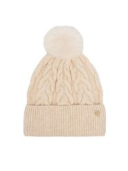 Guess Czapka AW5676 POL01 Beżowy jasny. Brązowe czapki damskie Guess, na zimę, z aplikacjami, z poliesteru. Za 154.99 zł.