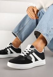 Czarne Sneakersy Klasyczne Tenisówki Setinora. Czarne obuwie sportowe damskie Renee, z jeansu, bez zapięcia, tenisowe. Za 79.99 zł.