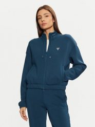 Guess Bluza V4BQ14 K7UW2 Niebieski Regular Fit. Niebieskie bluzy damskie Guess, m, z aplikacjami, z wiskozy, bez kaptura. Za 229.99 zł.