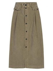Herrlicher Spódnica "Peony" w kolorze oliwkowym rozmiar: L. Brązowe spódnice damskie Herrlicher, l, bez wzorów, midi. Za 195.99 zł.