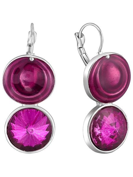 MENTHE À L'O Kolczyki z kryształami rozmiar: onesize. Różowe kolczyki damskie MENTHE À L'O, z kryształem, z zapięciem typu bigiel. Za 91.56 zł.