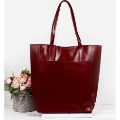 Skórzana torebka damska shopper bag DAN-A T376 bordowa. Czerwone shopper bag DAN-A, bez wzorów, ze skóry, bez dodatków. Za 399.99 zł.