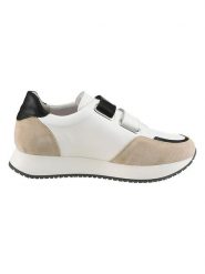 Heine Skórzane sneakersy w kolorze biało-beżowo-czarnym rozmiar: 39. Białe obuwie sportowe damskie Heine, bez zapięcia, Adidas Advantage. Za 123.25 zł.