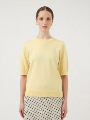 YAS Sweter w kolorze żółtym rozmiar: L. Żółte swetry klasyczne damskie YAS, l, bez kołnierzyka. Za 131.74 zł.