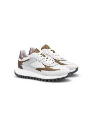 LLOYD Skórzane sneakersy w kolorze biało-fioletowo-jasnobrązowym rozmiar: 38. Białe obuwie sportowe damskie Lloyd, bez zapięcia. Za 345.36 zł.