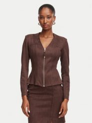 Rinascimento Marynarka CFC0130676003 Brązowy ciemny Slim Fit. Brązowe marynarki i żakiety damskie Rinascimento, xl, bez wzorów, z syntetyku. Za 629.99 zł.