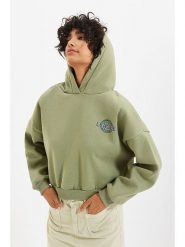 Trendyol Bluza w kolorze khaki rozmiar: S. Brązowe bluzy damskie Trendyol, s, bez wzorów, z kapturem. Za 143.99 zł.