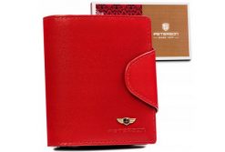Portfel skórzany Peterson [DH] PTN 2517-BO czerwony. Czerwone portfele damskie Peterson, bez wzorów, ze skóry. Za 81.99 zł.