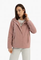 Kurtka wodoodporna z kapturem J-LAGUSTI. Brązowe kurtki damskie Volcano, l, bez wzorów, z materiału, z kapturem. Za 339.99 zł.