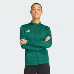 Bluza Entrada26 Track Jacket. Czerwone bluzy damskie Adidas, xs, z aplikacjami, z dresówki, z kapturem. Za 121.99 zł.