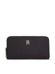 Tommy Hilfiger Portfel Poppy Th Large Za AW0AW15642 Czarny. Czarne portfele damskie Tommy Hilfiger, bez wzorów, z materiału. Za 179.99 zł.
