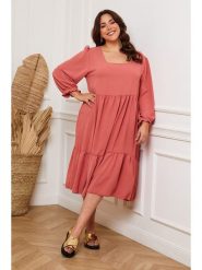 Plus Size Company Sukienka "Arnis" w kolorze jasnoróżowym rozmiar: 44. Różowe sukienki damskie Plus Size Company, bez wzorów, klasyczne, bez ramiączek. Za 87.81 zł.