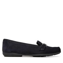 Mokasyny Geox. Niebieskie mokasyny damskie Geox, bez obcasa. Za 399.99 zł.