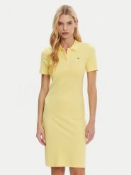 Tommy Hilfiger Sukienka codzienna WW0WW43228 Żółty Slim Fit. Żółte sukienki damskie Tommy Hilfiger, bez wzorów, z bawełny, bez ramiączek. Za 349.99 zł.