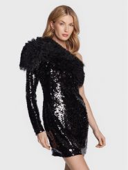 Pinko Sukienka koktajlowa Gorgona 100517 A0M4 Czarny Slim Fit. Czarne sukienki damskie Pinko, bez wzorów, z syntetyku, wizytowe, bez ramiączek. Za 2,019.00 zł.