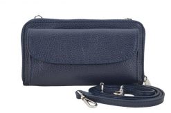 Listonoszka portfel 2w1 BARBERINI'S granatowa 909-4. Niebieskie shopper bag Barberinis, bez wzorów, ze skóry, przez ramię, duże, bez dodatków. Za 159.99 zł.
