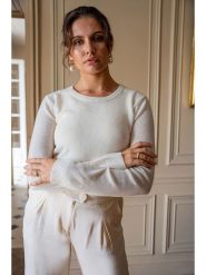 Maison Héritage Cashmere Kaszmirowy sweter w kolorze kremowym rozmiar: S. Brązowe swetry klasyczne damskie Maison Héritage Cashmere, s, z kaszmiru, bez kołnierzyka. Za 375.08 zł.