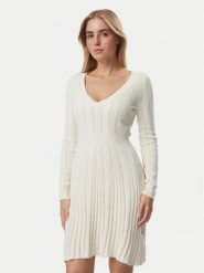 Guess Sukienka dzianinowa W6BK31 Z1443 Kremowy Regular Fit. Białe sukienki damskie Guess, z aplikacjami, z dzianiny, bez ramiączek. Za 445.99 zł.